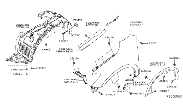 2019 Nissan Pathfinder  Clip Diagram for 638481A40A
