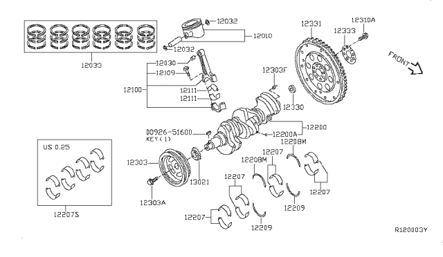 2016 Nissan Pathfinder  Gear-CRANKSHAFT Diagram for 130216KA0A