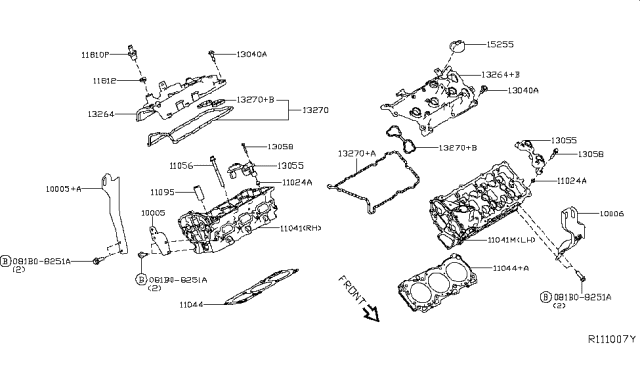 2017 Nissan Pathfinder Head Assy-Cylinder Diagram for 110406KA0A