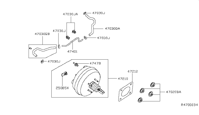 2013 Nissan Pathfinder  Sensor-Pressure, Booster Diagram for 250851CA1A