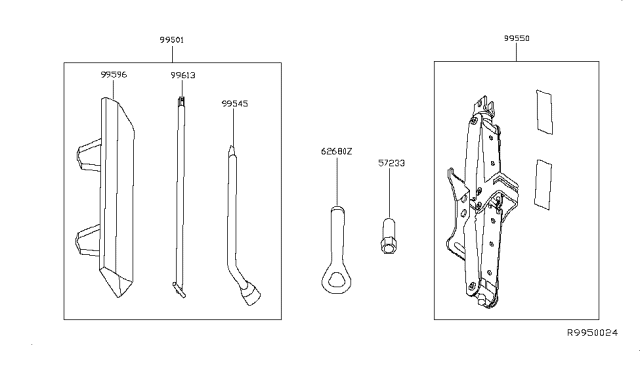 2019 Nissan Pathfinder  Bag Tool Diagram for 995043JA0B