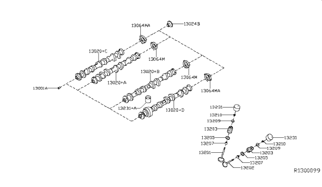 2019 Nissan Pathfinder Valve Intake Diagram for 132016KA0A