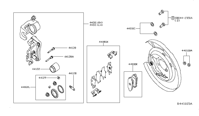 2015 Nissan Pathfinder  Seal Kit-Disc Brake Diagram for D4120AR000