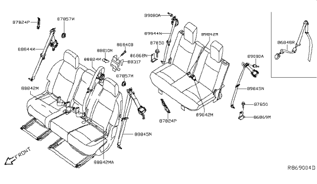 2016 Nissan Pathfinder  Bolt Diagram for 011210054U