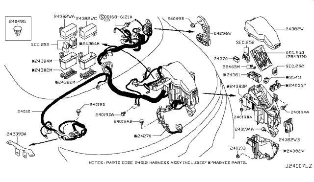 2011 Nissan Quest Bracket-Connector Diagram for 24359JA00A