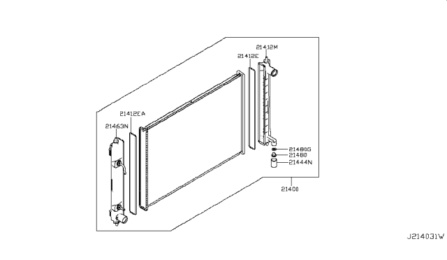 2013 Nissan Quest  Tank Kit-Radiator Lower Diagram for 214631AA0A