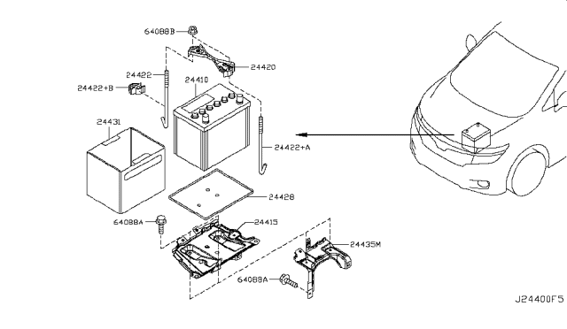 2013 Nissan Quest  Cover-Battery Diagram for 244310W700