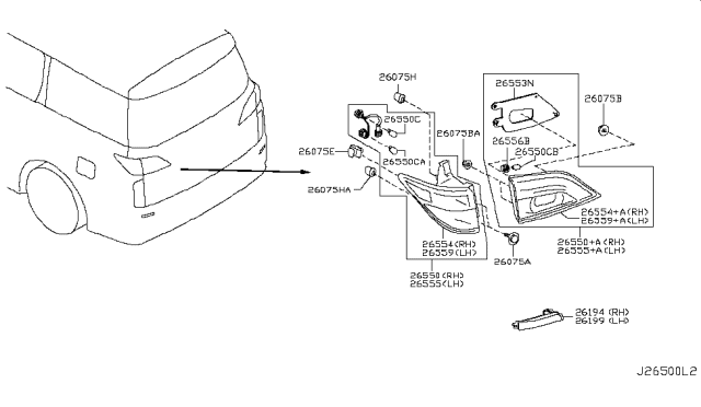 2016 Nissan Quest  Clip Diagram for 263981JA0A