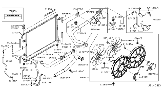 2014 Nissan Quest  Hose-Oil Cooler, Auto Transmission Diagram for 216324AY0A