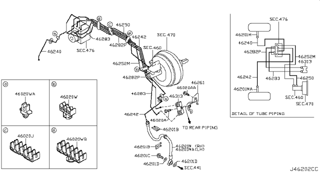 2015 Nissan Quest  Hose Assembly-Brake Front Diagram for 462111JA0A