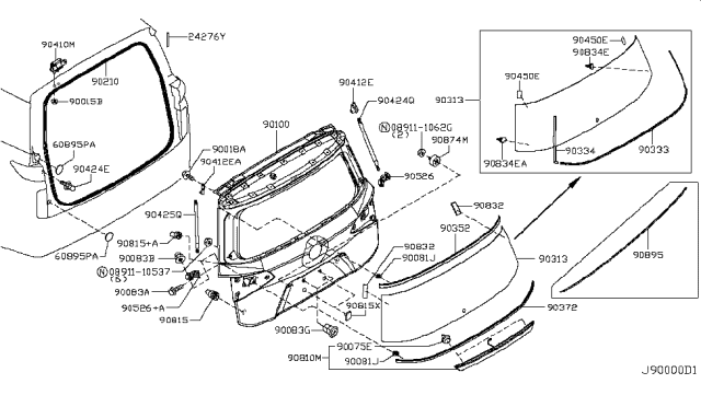 2012 Nissan Quest  Protector-Harness Diagram for 242711YA1A