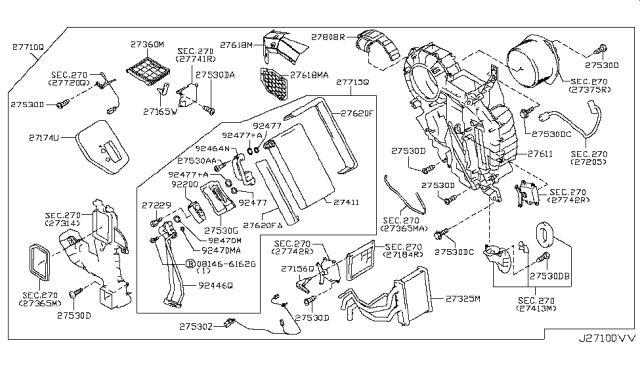2015 Nissan Quest EVAPORATOR Diagram for 274101JA1A
