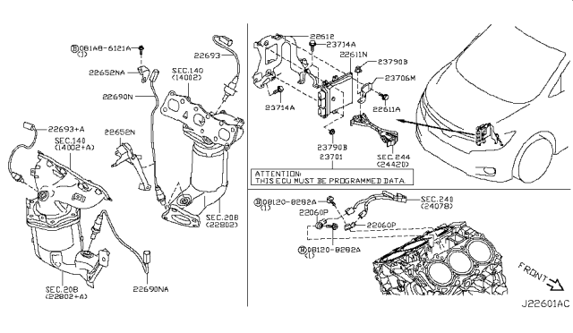 2014 Nissan Quest Cover-ECM, Upper Diagram for 23706JP00A