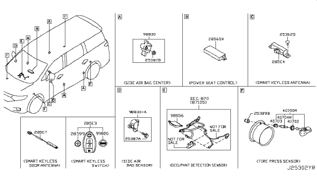 2016 Nissan Quest  Cap-Tire Pressure Diagram for 407035ZH0A