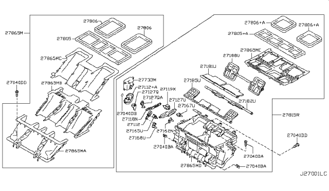 2012 Nissan Quest  Lever-Heater Unit Diagram for 27163JN30A