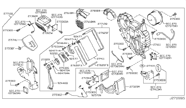 2012 Nissan Quest INSULATOR A/C Diagram for 272881JA2A