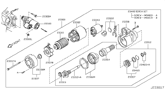 2013 Nissan Quest  Motor Assy-Starter Diagram for 23300JA10C