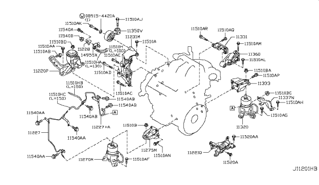 2013 Nissan Quest  Bolt Diagram for 11298JA02B