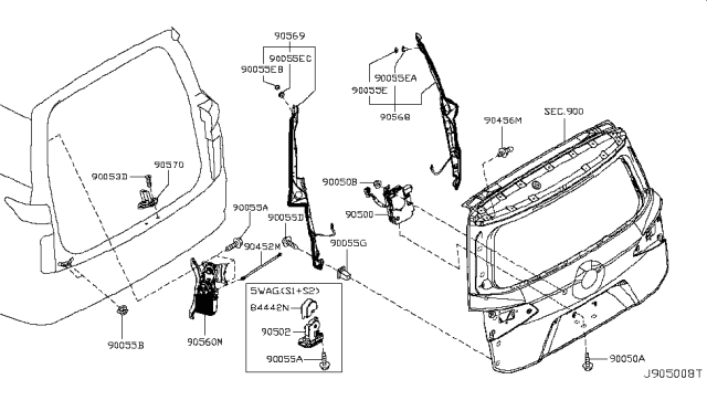 2011 Nissan Quest Screw Diagram for 01454N5031