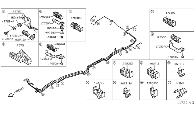 2014 Nissan Quest  Clip Diagram for 17561CA005
