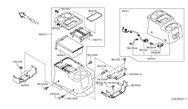 2011 Nissan Quest  Mask-Switch Hole Diagram for 684901LA0A