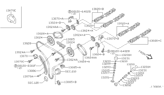 2001 Nissan Maxima  Guide Chain Ten Diagram for 1308531U02
