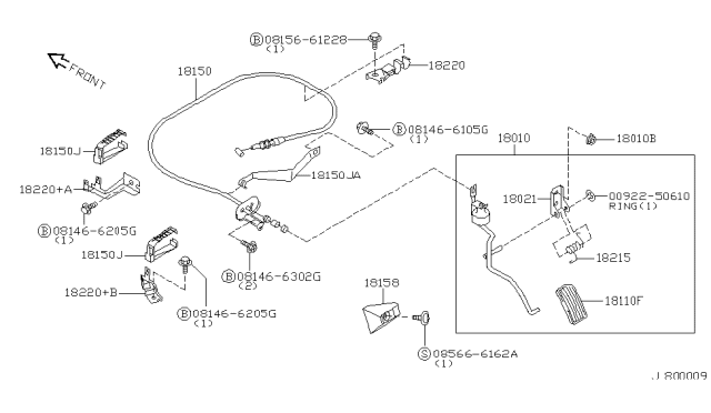 2002 Nissan Maxima Bolt-Hex Diagram for 081466105G