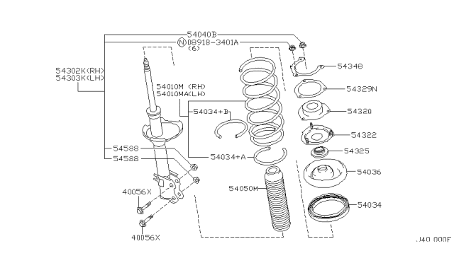 2000 Nissan Maxima  Bound Bumper Assembly Diagram for 540502Y002