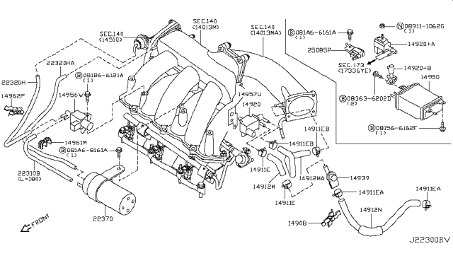 2002 Nissan Maxima  Valve Assembly-SOLENOID Diagram for 149558J100
