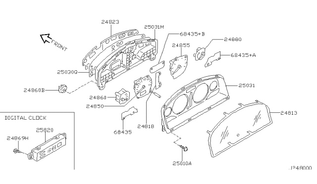 2001 Nissan Maxima  Speedometer Assembly Diagram for 248202Y910