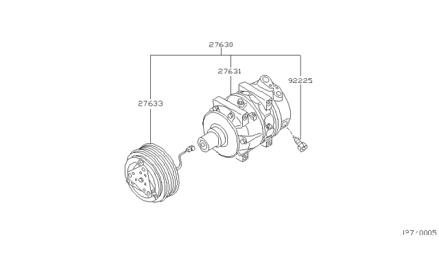 2000 Nissan Maxima  Compressor-Cooler Diagram for 926002Y000