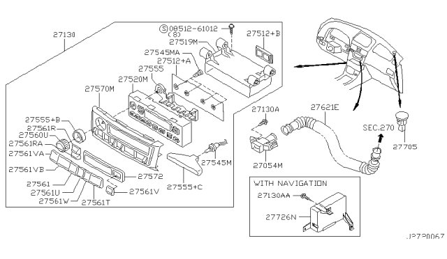 2003 Nissan Maxima Sensor Assy-Sun Diagram for 277214P000