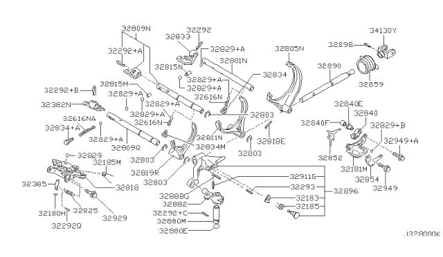 2001 Nissan Maxima  Pin-Retaining Diagram for 322926J000