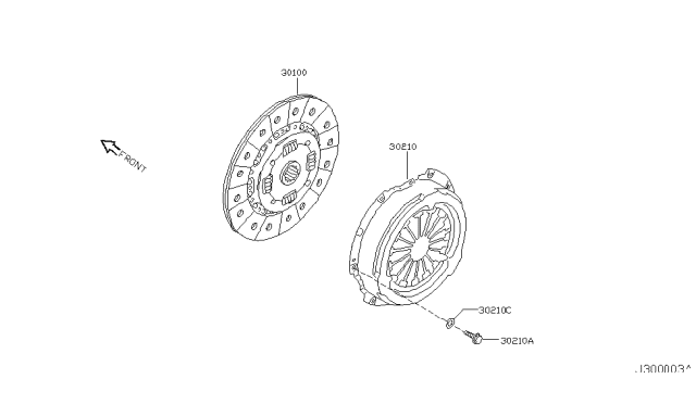 2001 Nissan Maxima Disc Assy-Clutch Diagram for 301002Y900