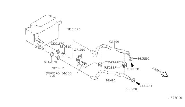2002 Nissan Maxima Hose-Heater, Inlet Diagram for 924002Y900