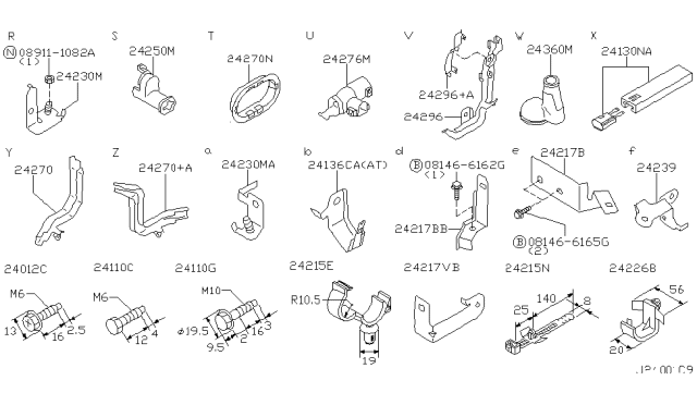 2002 Nissan Maxima  Bracket-Clip Diagram for 242395Y700