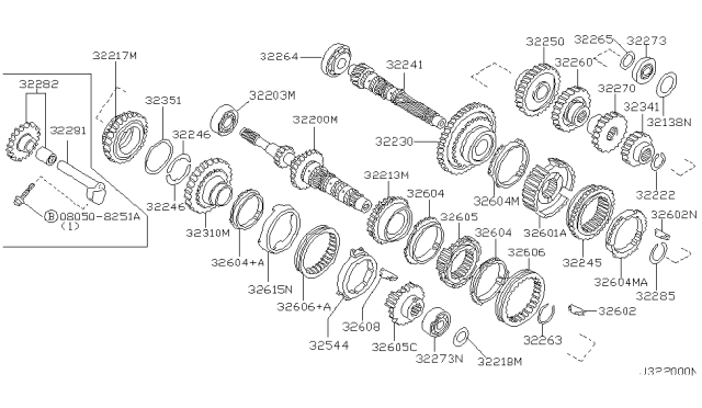 2002 Nissan Maxima  Gear-5TH, Main Diagram for 323418H575