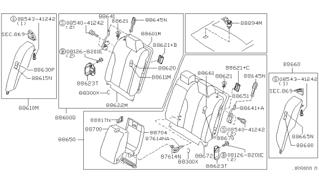 2001 Nissan Maxima Screw Diagram for 0854341242