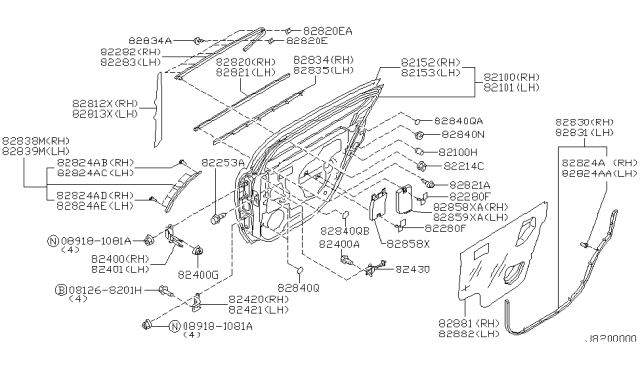 2000 Nissan Maxima Screw Diagram for 0146400181