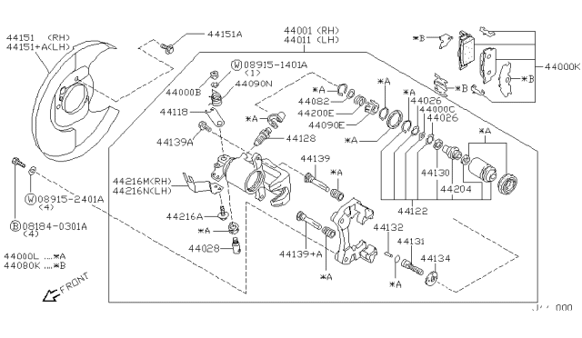2001 Nissan Maxima  Plate-BAFFLE Diagram for 441502Y000