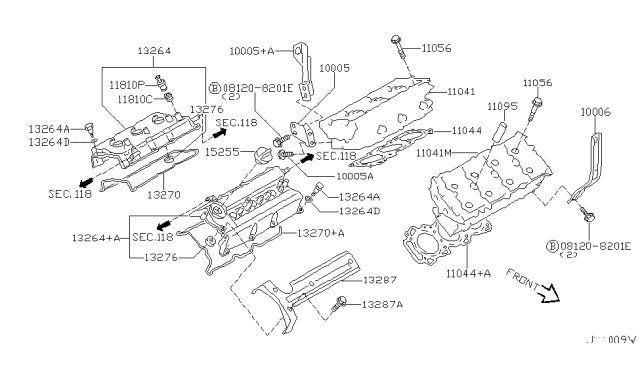 2000 Nissan Maxima  Insulator-Pcv Valve Diagram for 1181241B00