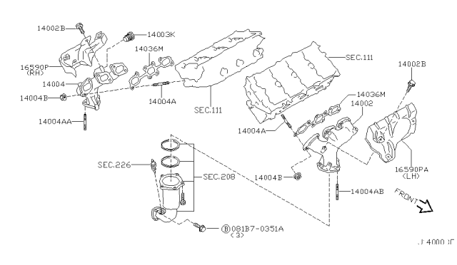 2000 Nissan Maxima  Stud Diagram for 140644L700