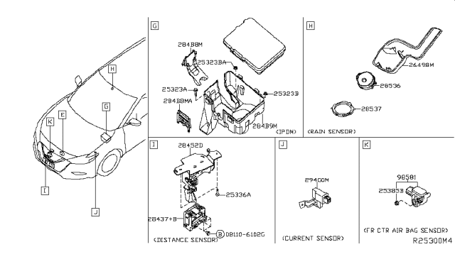 2017 Nissan Maxima  Sensor-Rain Diagram for 285363NF7A