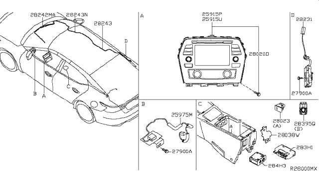 2019 Nissan Maxima  Aux Jack-Audio Diagram for 280239DJ0A