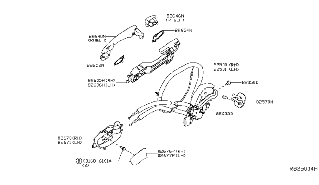 2019 Nissan Maxima  Rear Right Driver Door Lock Actuator Diagram for 825004RA0D