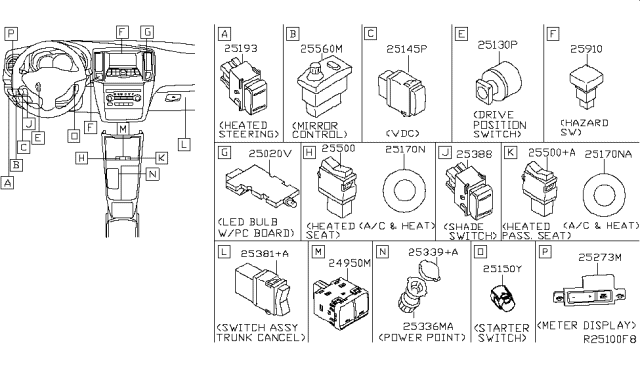 2016 Nissan Maxima Case-Inner Socket Diagram for 253364RA0A
