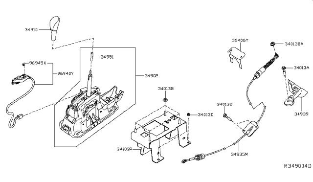 2018 Nissan Maxima Cover-Shift Lock Diagram for 969454GF0A
