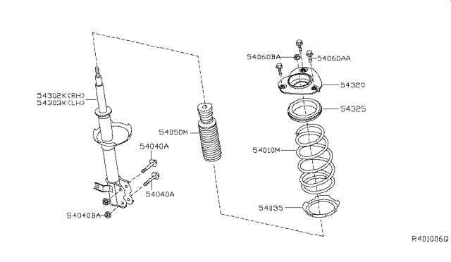 2017 Nissan Maxima  Strut Kit-Front Suspension, RH Diagram for E43024RA1A