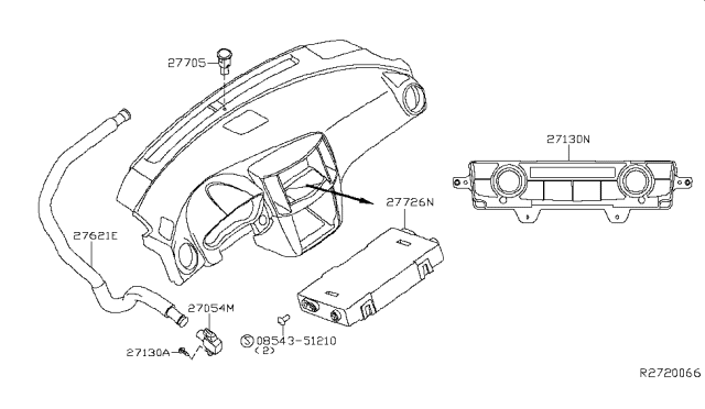 2019 Nissan Maxima  Control Assembly-Air Conditioner Diagram for 277271PB0A