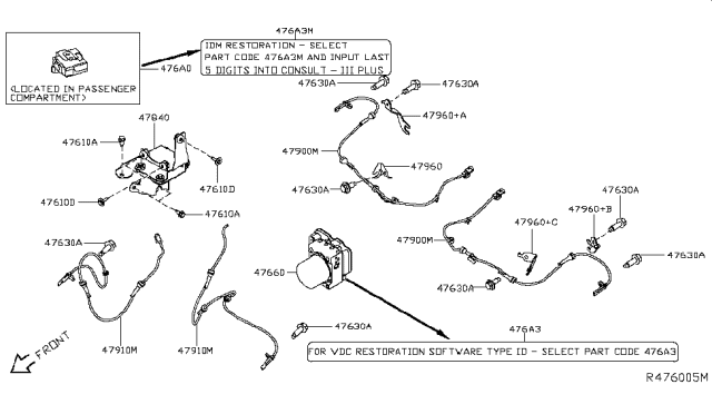 2018 Nissan Maxima  Aniti Skid Actuator And Ecu Assembly Diagram for 476604RA1A